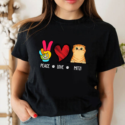 Personalized Peace Love Dog Gift Ideas For Pet Lover - Personalized Custom Unisex T-Shirt