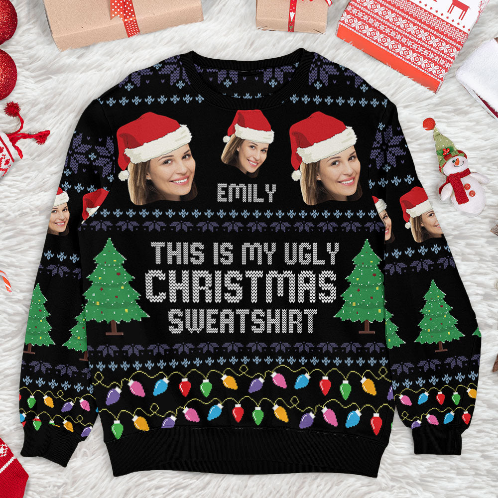 This Is My Ugly Sweatshirt Upload Your Image - Personalized Custom All-Over-Print Sweatshirt