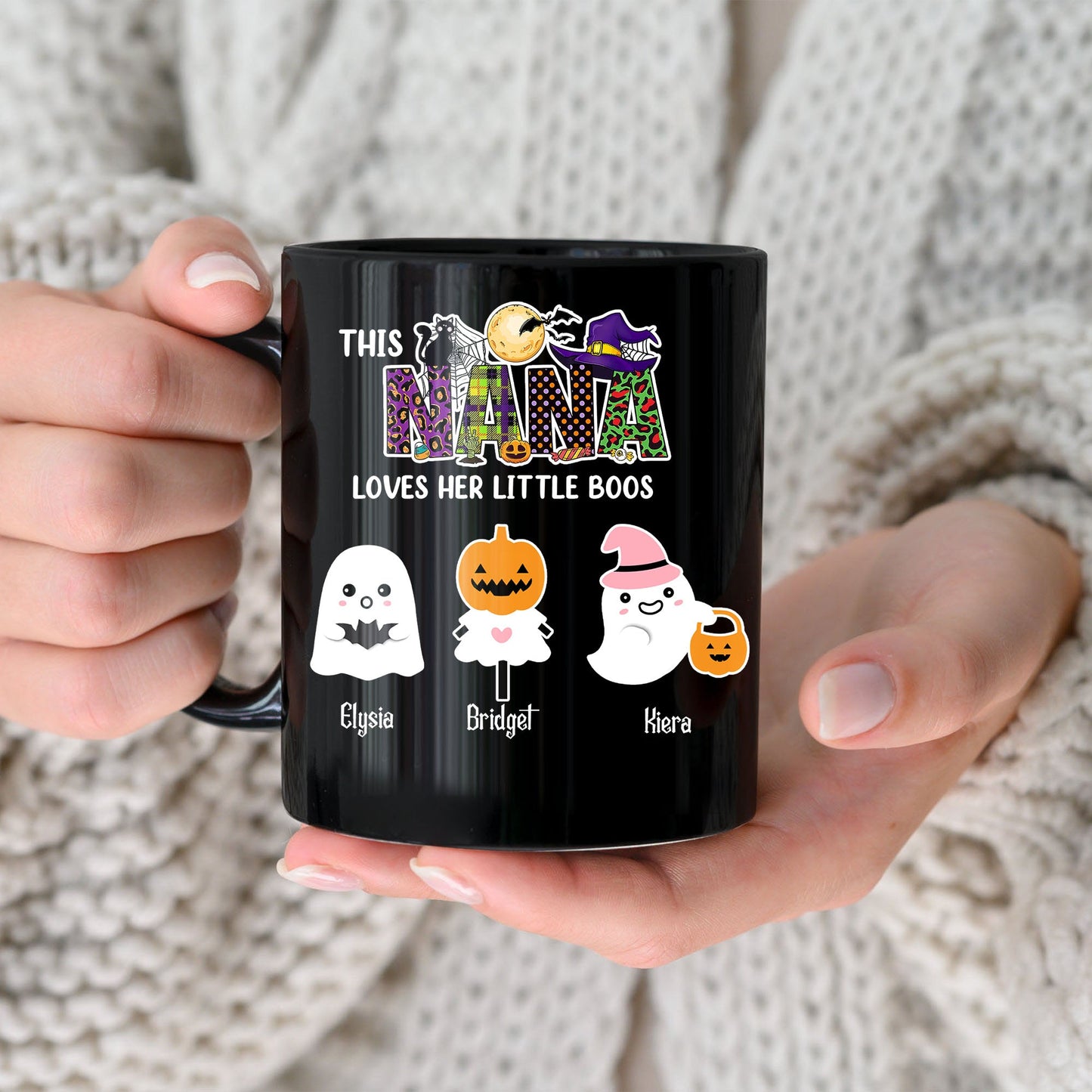 Diese Nana liebt ihre kleinen Boos Halloween-Geschenk für Oma - personalisierte benutzerdefinierte Tasse