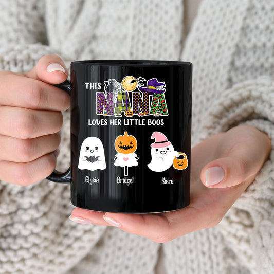 This Nana Loves Her Little Boos Halloween Gift For Grandma - Personalized Custom Mug