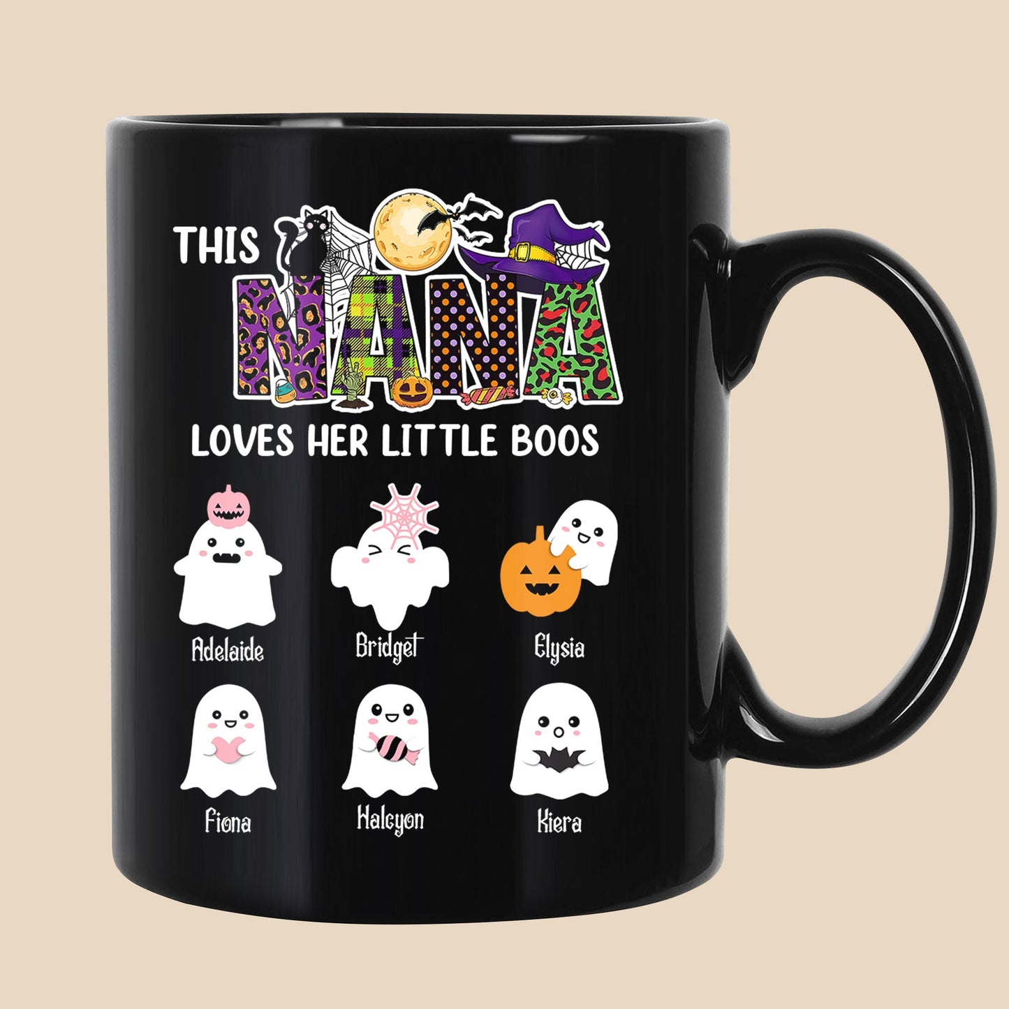 Diese Nana liebt ihre kleinen Boos Halloween-Geschenk für Oma - personalisierte benutzerdefinierte Tasse