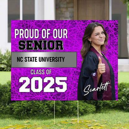 Proud Of Senior Personalized Congrats Grad Graduation Lawn Sign With Stake, Graduation Yard Sign -Personalized Custom Lawn Sign