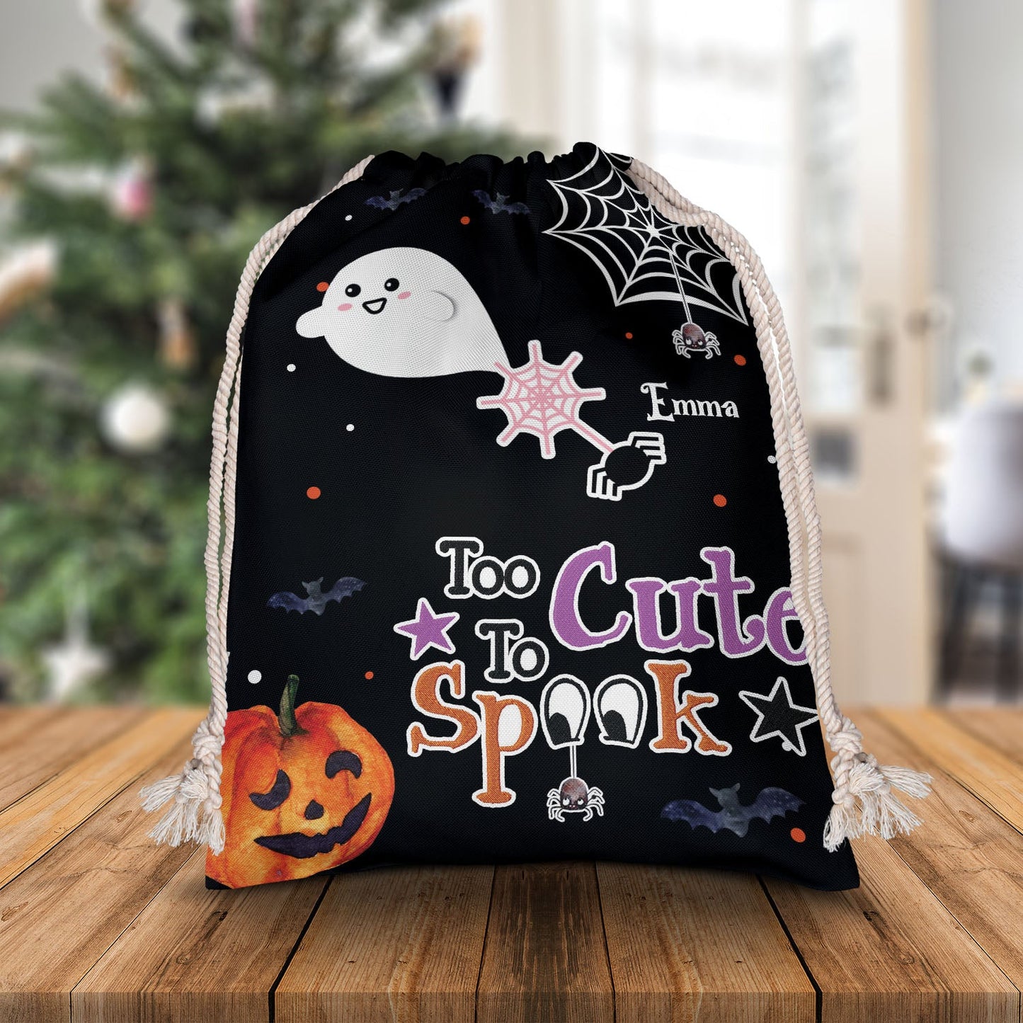 Too Cute To Spook Little Boos Halloween Bag - Personalized Custom Trick or Treat Sack