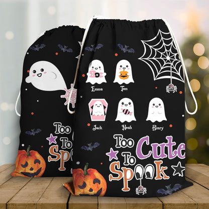 Too Cute To Spook Little Boos Halloween Bag - Personalized Custom Trick or Treat Sack