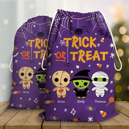 Trick Or Treat With Cute Little Monsters Halloween Bag - Personalized Custom Trick or Treat Sack