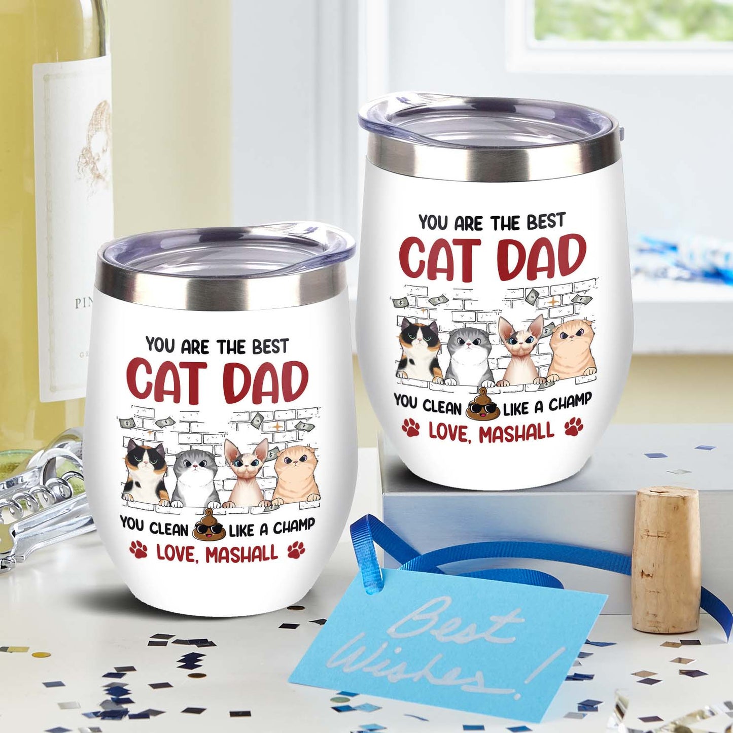 Personalisierter Weinbecher „You Are The Best Dad“, Geschenk für Papa 