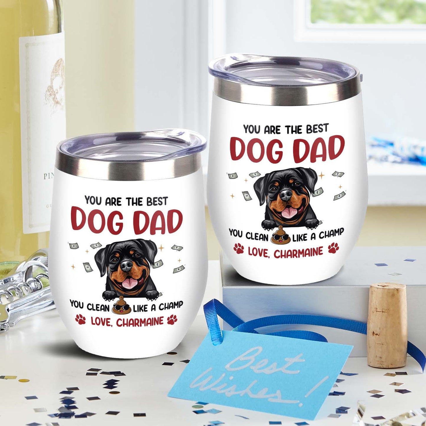 Personalisierter Weinbecher „You Are The Best Dad“, Geschenk für Papa 