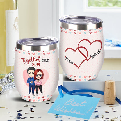 Personalisierter Together Since Couple Weinbecher, Geschenk für Paar 