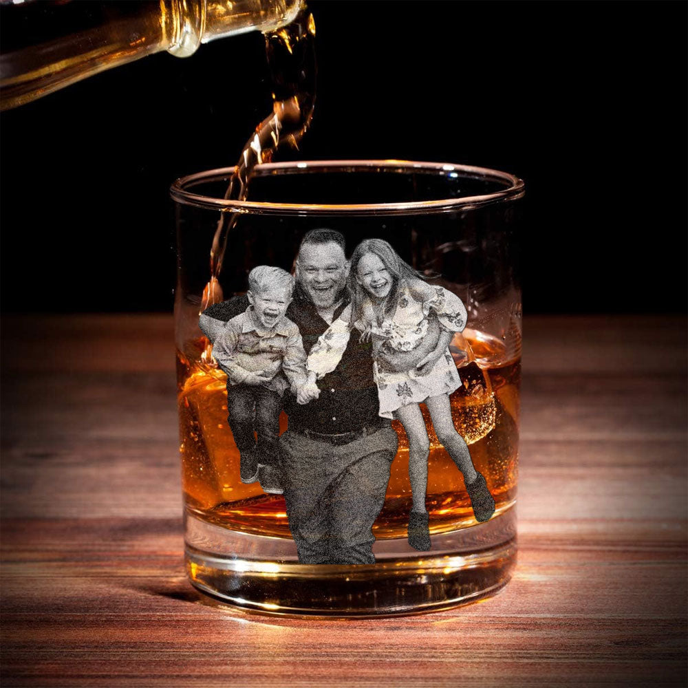 Personalisiertes Whiskyglas mit Foto – Personalisiertes Whiskyglas mit geheimer Botschaft – Personalisiertes, einzigartiges Barzubehör-Geschenk für Ihn