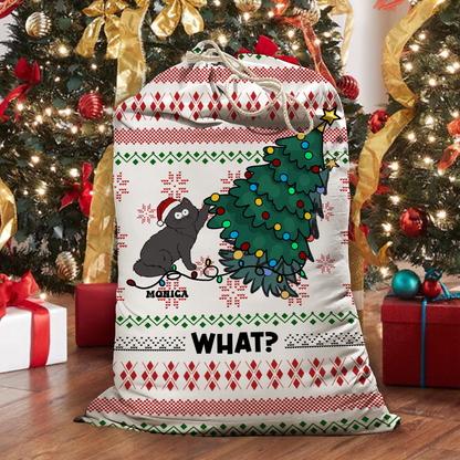 What Cat Annoying Cats For Cat Lovers Christmas Bag - Personalized Custom Christmas Sack