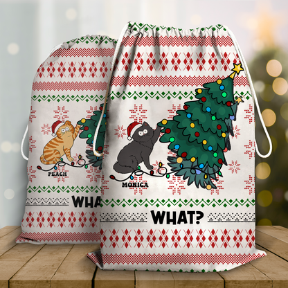 What Cat Annoying Cats For Cat Lovers Christmas Bag - Personalized Custom Christmas Sack