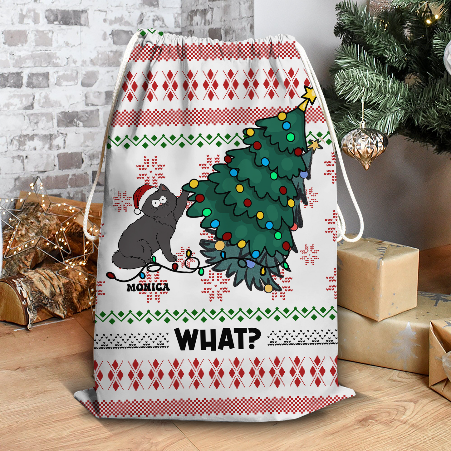 What Cat Annoying Cats For Cat Lovers Christmas Bag - Personalized Custom Christmas Sack