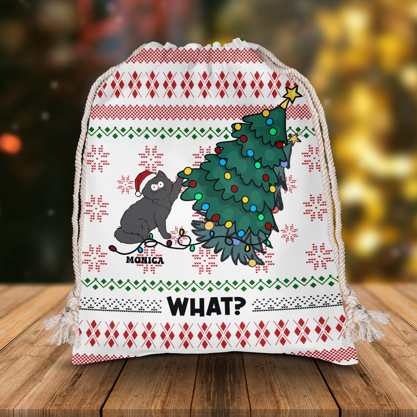 What Cat Annoying Cats For Cat Lovers Christmas Bag - Personalized Custom Christmas Sack