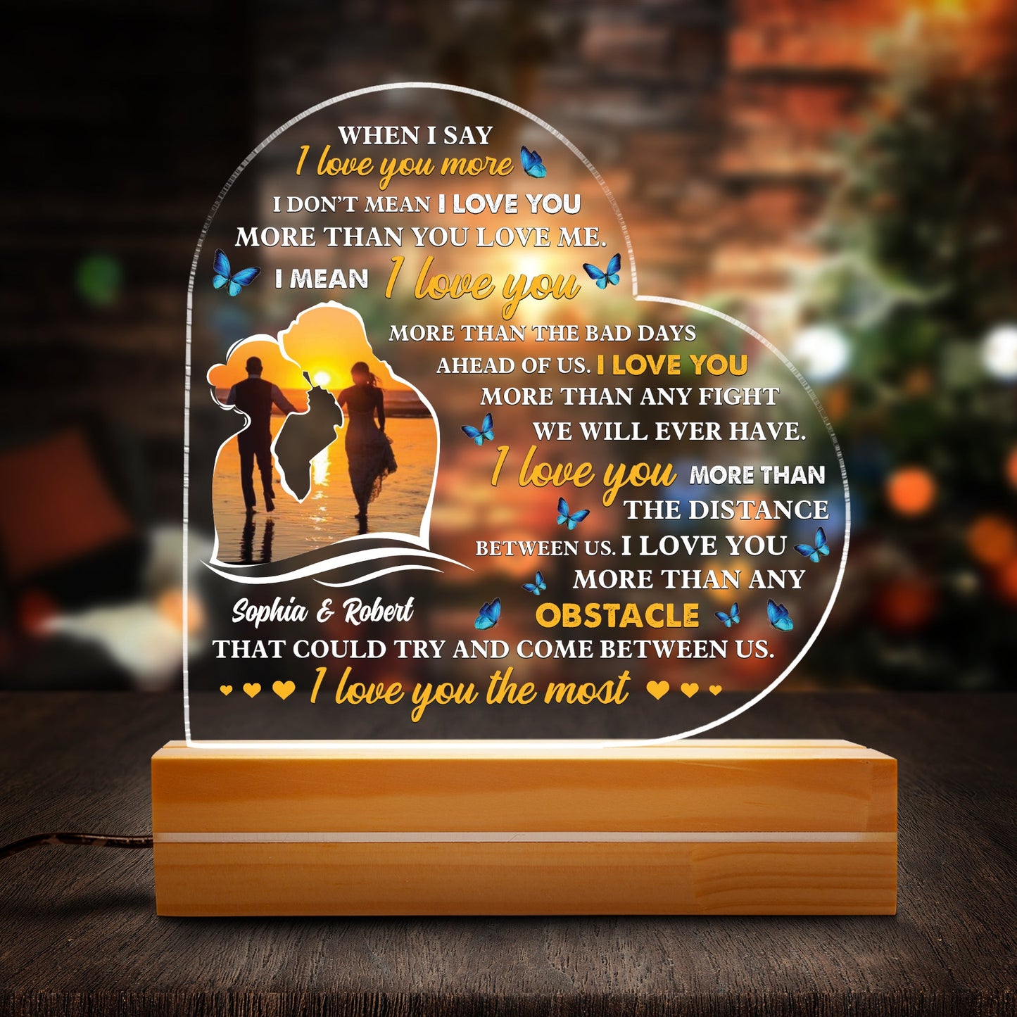 When I Say I Love You More Best Gift For Couple - Upload Your Photo - Night Light Plaque