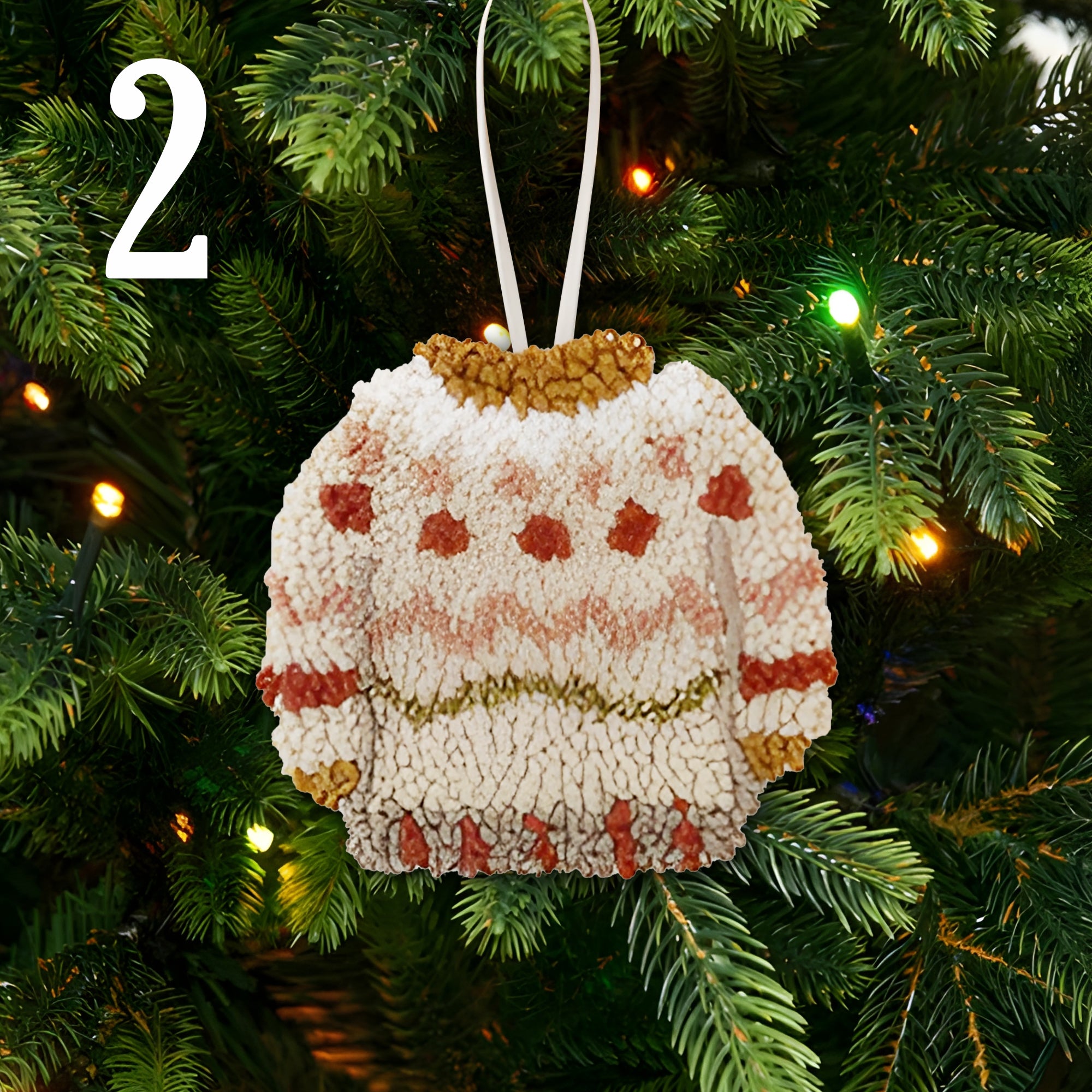 Wonderful Christmas Icon In Yarn Texture Best Cozy Gift For Your Family - Punch Needle Christmas Ornament