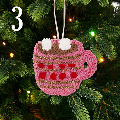 Wonderful Christmas Icon In Yarn Texture Best Cozy Gift For Your Family - Punch Needle Christmas Ornament