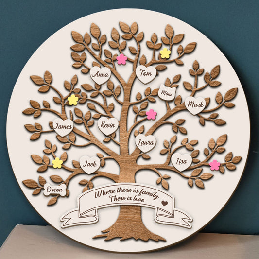 Wonderful Family Tree For Your Lovers In This Holiday - Custom Wooden Family Tree Plaque