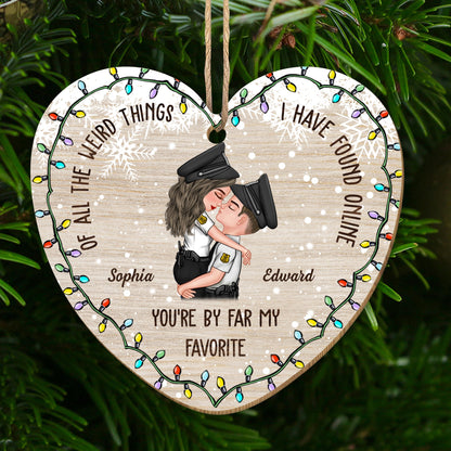 You Are By Far My Favourite Couple Christmas Ornament - Custom Shape Wood Ornament - 1 Layered Wood Ornament