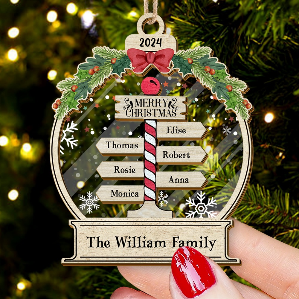 Personalized Family Christmas Ornaments - Ornaments for Christmas 2024 - Custom Family Name Christmas Tree