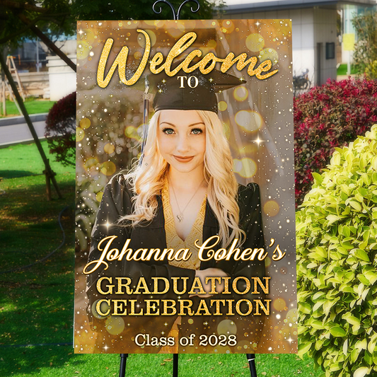 Custom Class Of 2025 - Graduation Party Welcome Sign - Custom Photo Grad Party Sign - Personalized Graduation Sign for Party