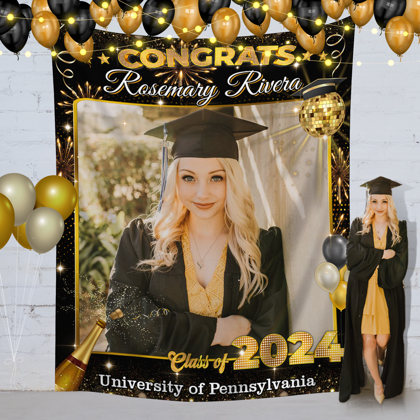 Graduation Backdrop - Class of 2024 Custom Graduation Party Backdrop - Personalized Party Decor