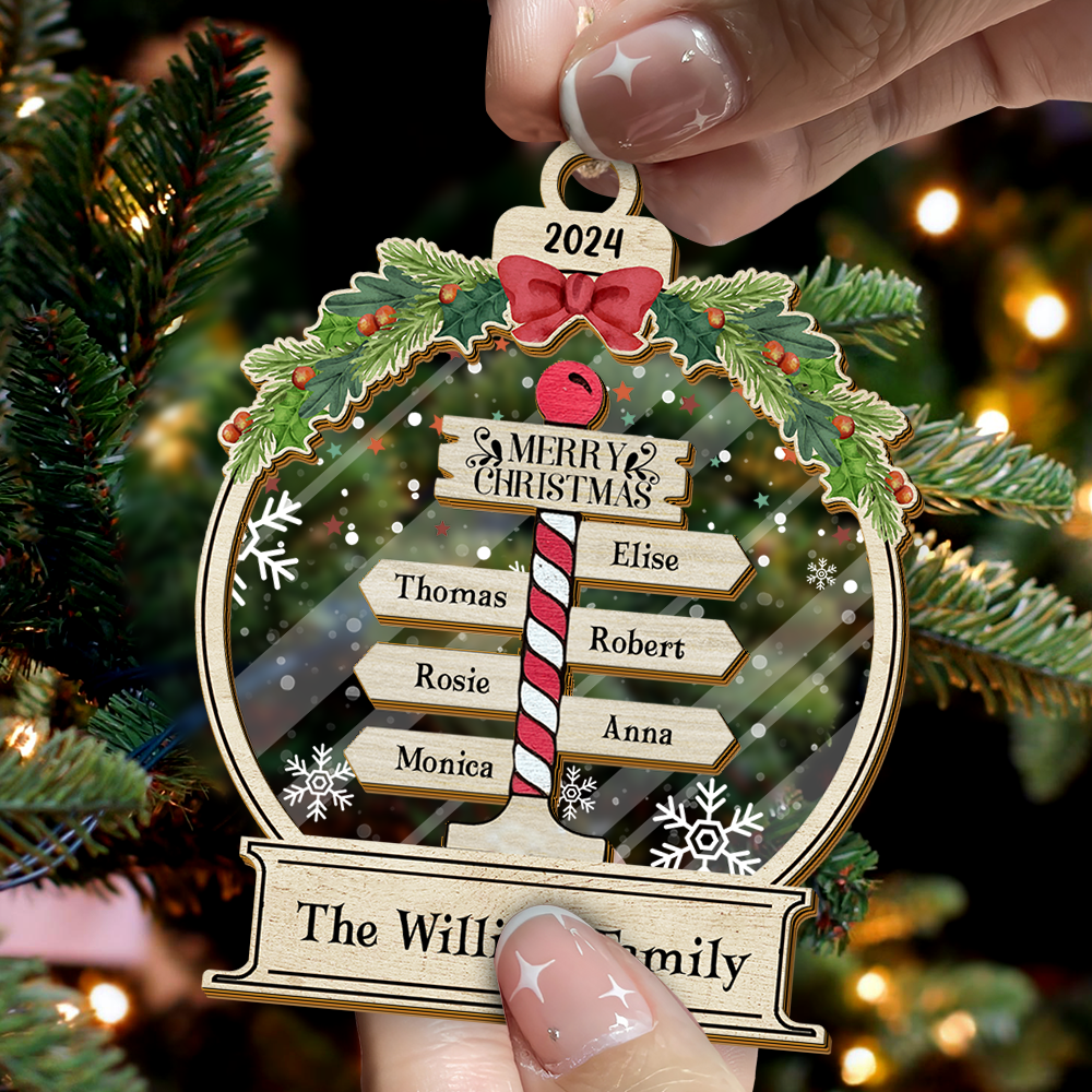 Personalized Family Christmas Ornaments - Ornaments for Christmas 2024 - Custom Family Name Christmas Tree