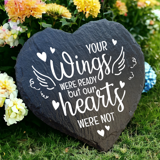 Your Wings Were Ready - Personalized Garden Stone - Loss Of A Loved One Memorial Garden Stone