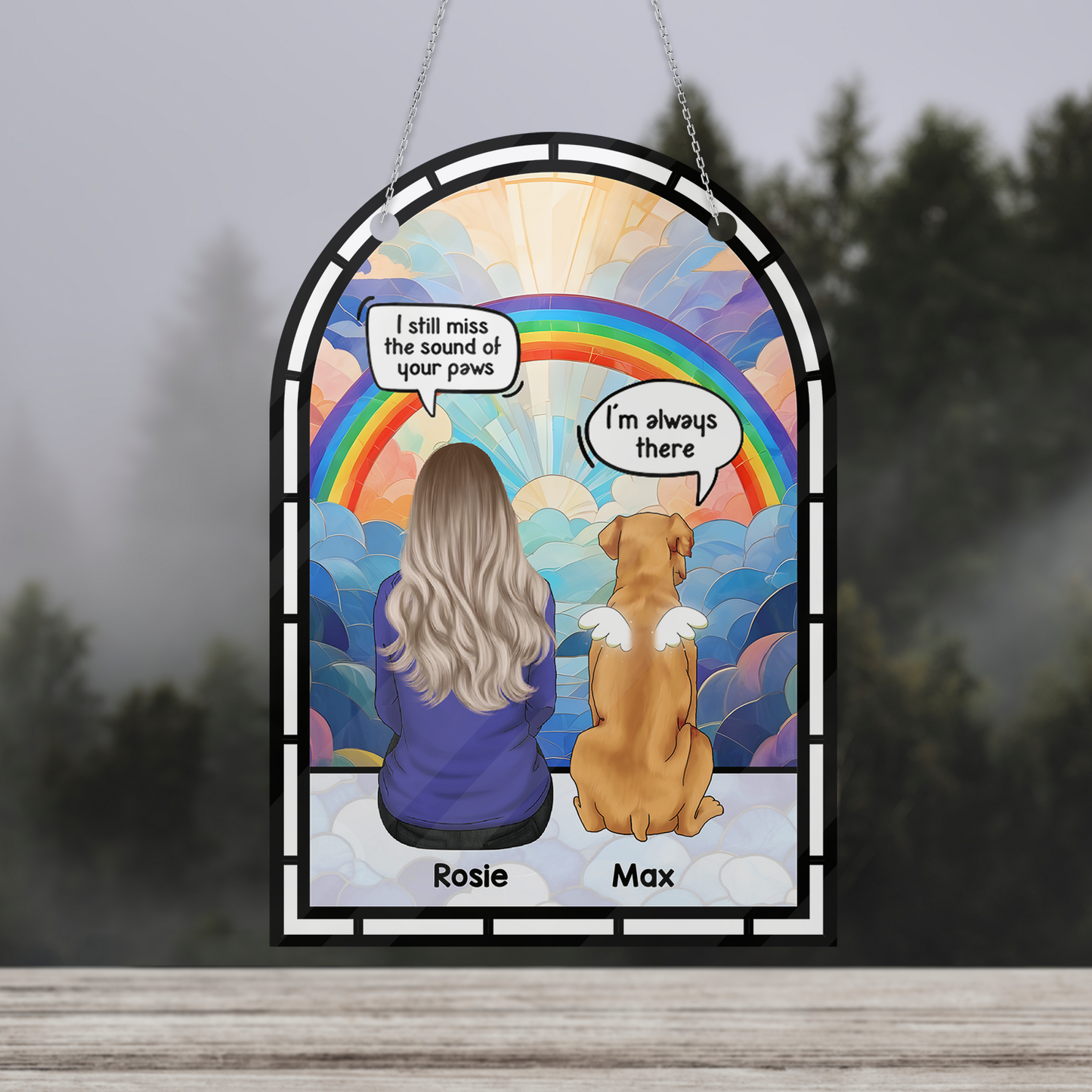 I Miss You Haning Door - Memorial Hanging Door Acrylic - Personalized Custom Shape Window Hanging Acrylic