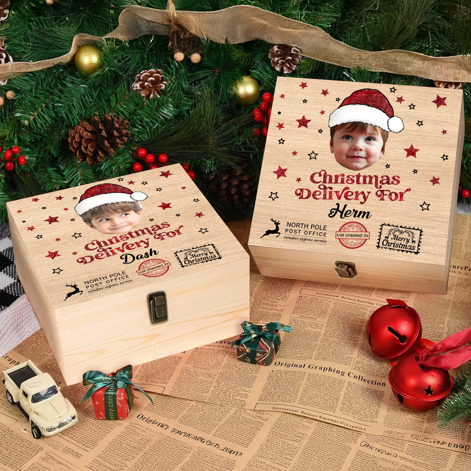 Personalisierte Weihnachtsbox, traditionelle Geschenke für Kinder