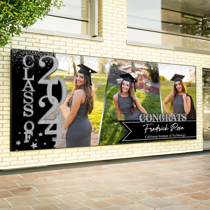 Door Banner and Garage Banner GIitter Styles 2025 Congratulations Class Of 2025 - Graduation Garage Door Decorations, Single Garage, Garage Door Banner Covers - Garage Door Banner Decorations