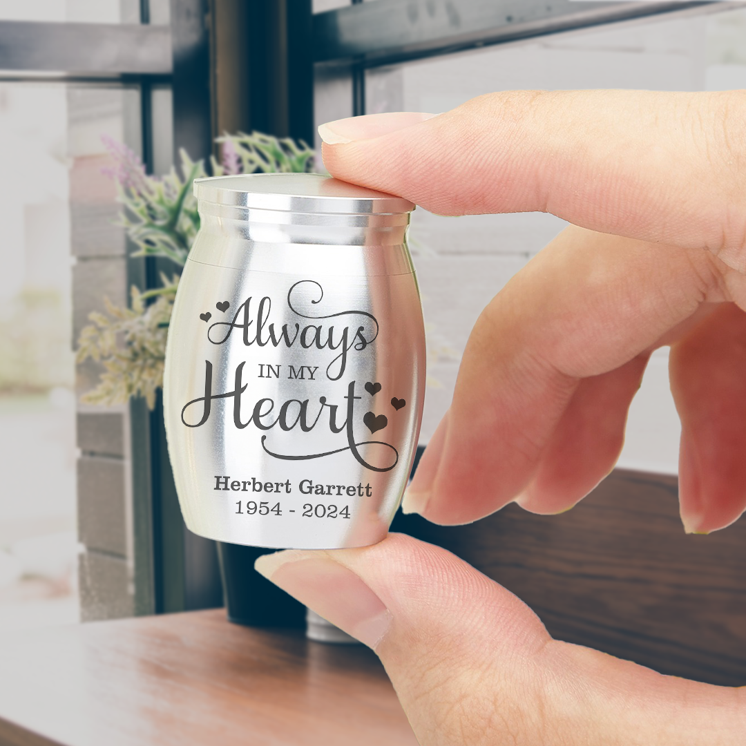 Mini Keepsake Urn for Ashes - Your Wings were Ready, But My Heart was Not