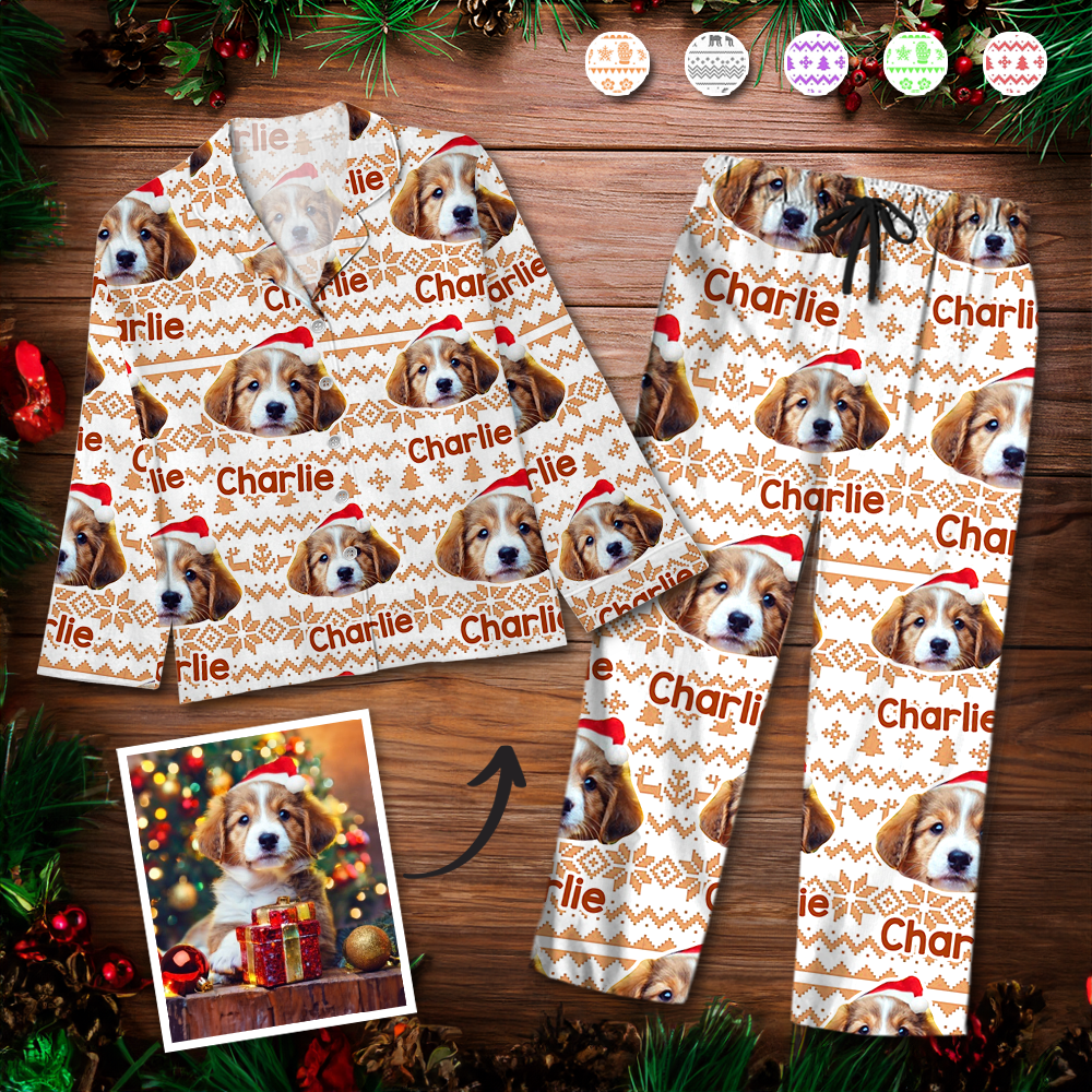 Custom Photo Pajamas - Personalized Human - Dog & Cat Christmas Pajama Set