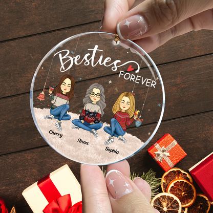 Besties Forever - Personalized Circle Acrylic Ornament