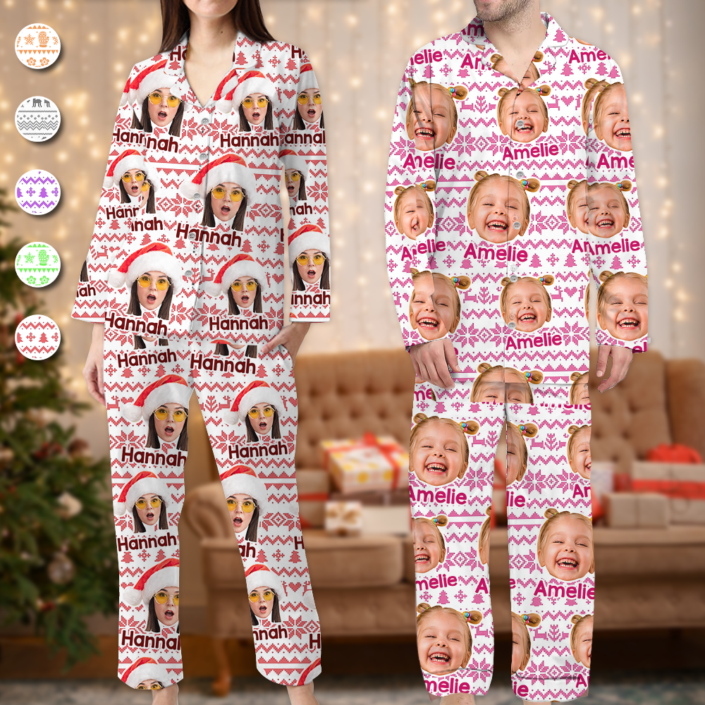 Custom Photo Pajamas - Personalized Human - Dog & Cat Christmas Pajama Set