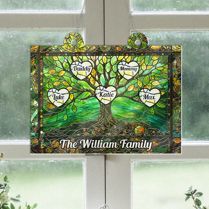 Life Tree Hanging Acrylic - Hanging Door Acrylic - Personalized Custom Shape Window Hanging Acrylic