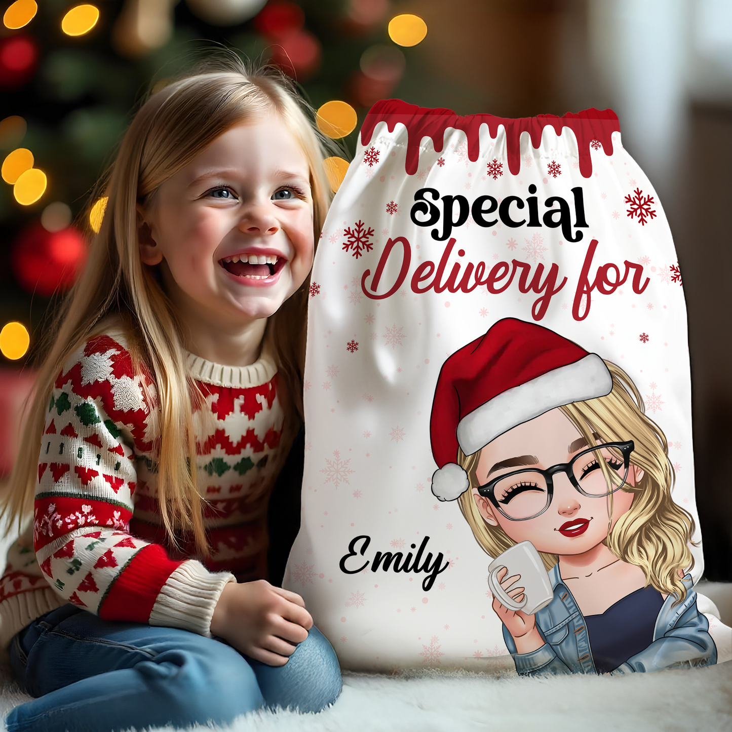 Custom Name Christmas Santa Sack - Personalized Christmas Gift Bag for Kids and Adults - Customized Santa Bag Christmas