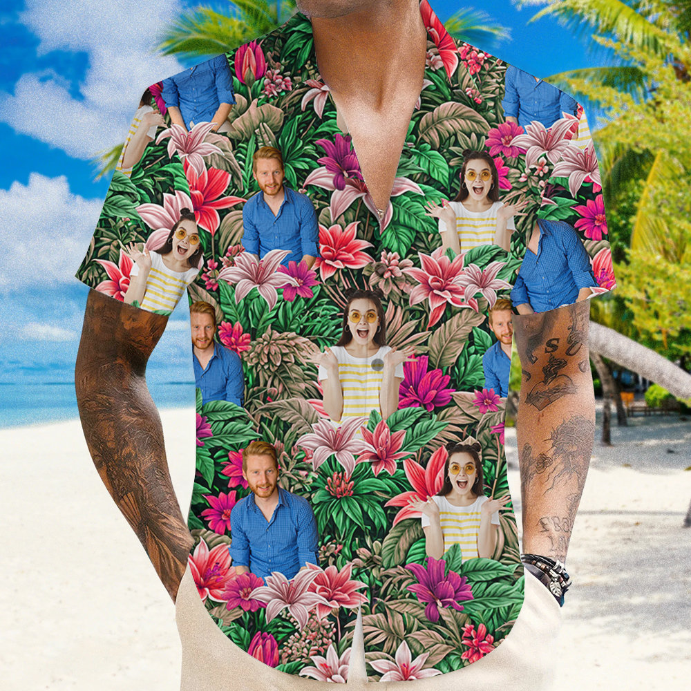 Personalized Jungle Family Custom Photo Custom Name - Personalized Custom Hawaiian Shirt