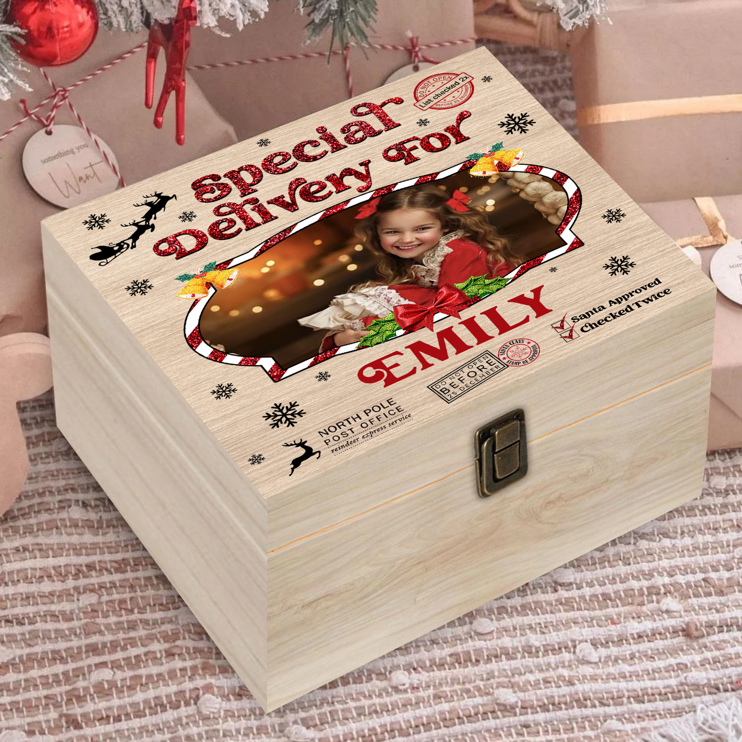 Custom Photo Special Delivery For - Personalized Christmas Eve Box, Traditional Gifts for Children