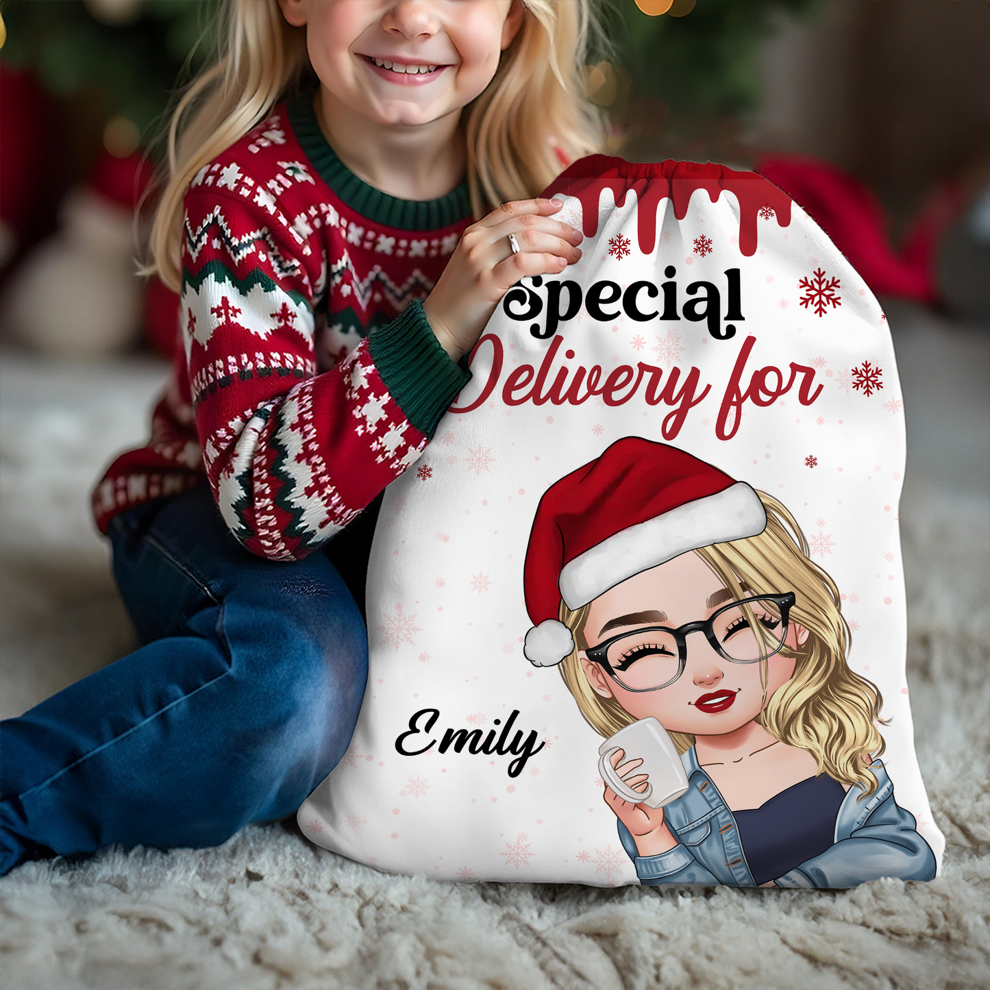 Custom Name Christmas Santa Sack - Personalized Christmas Gift Bag for Kids and Adults - Customized Santa Bag Christmas