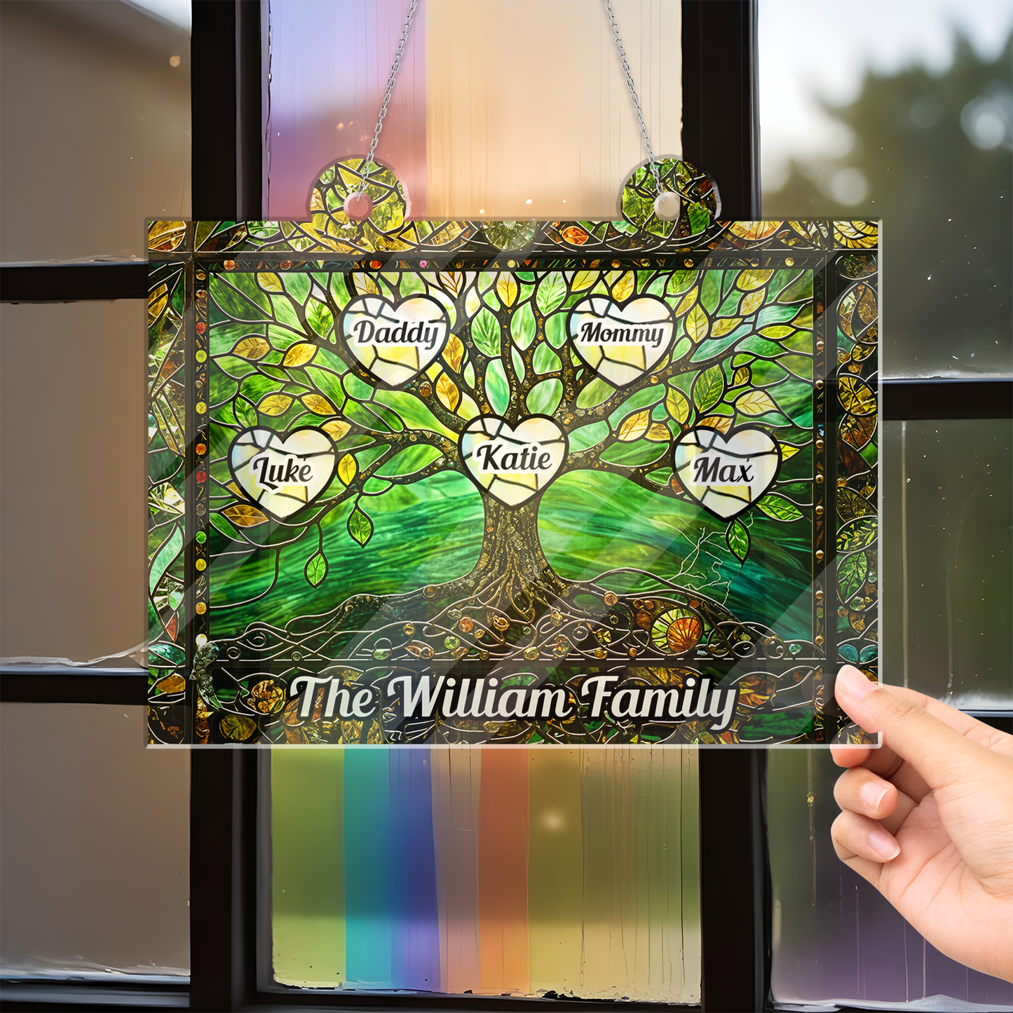 Life Tree Hanging Acrylic - Hanging Door Acrylic - Personalized Custom Shape Window Hanging Acrylic