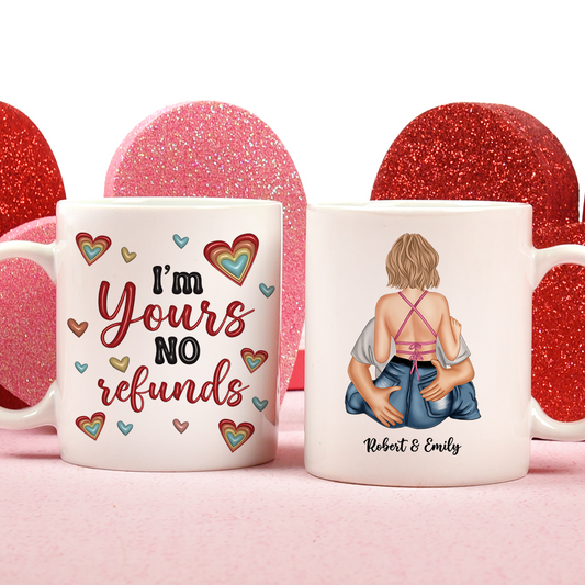 Ich bin Dein „Keine Rückerstattungen, ich liebe Dich“-Geschenk für ihn – Geschenkideen zum Valentinstag – personalisierte individuelle Tassen