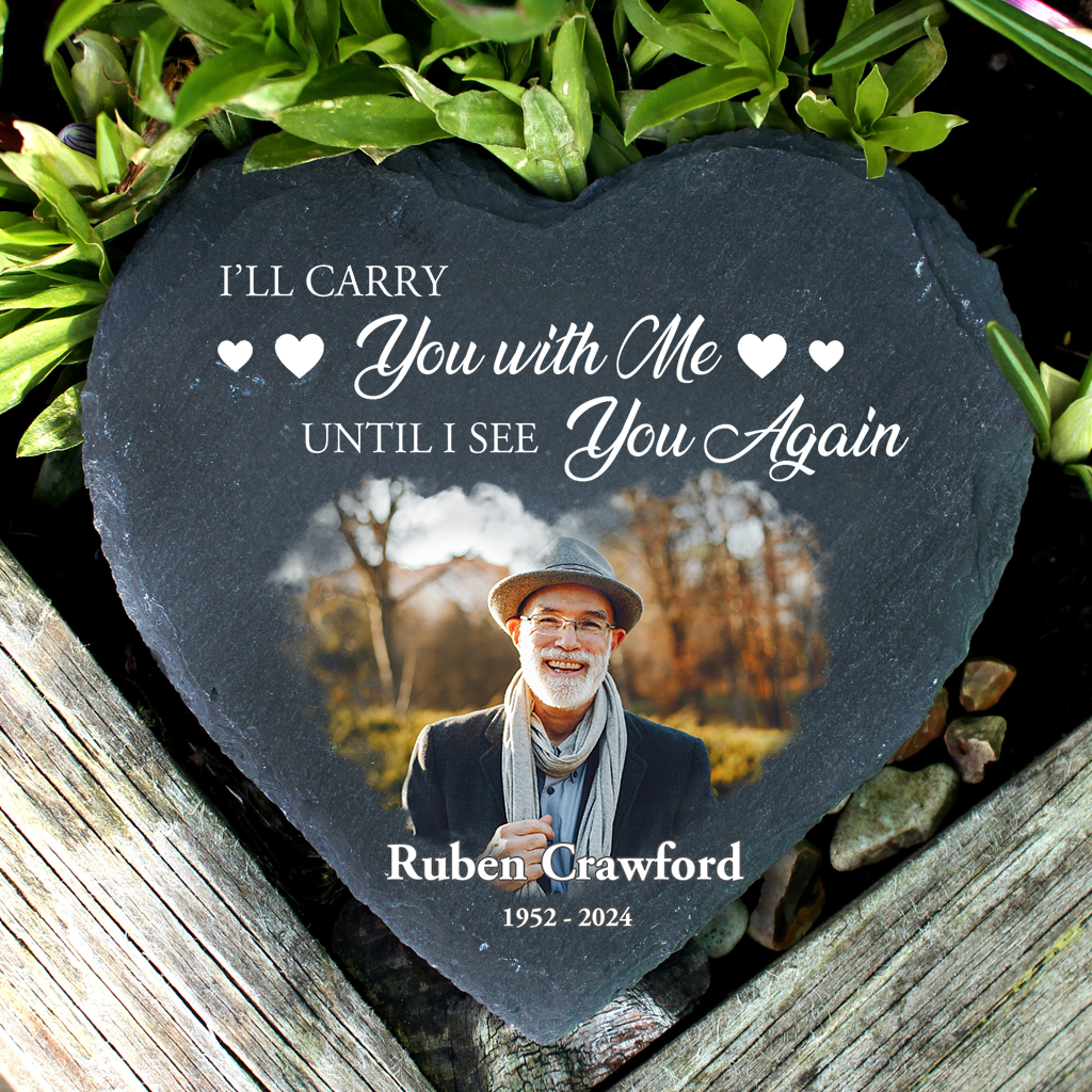 Until I See You Again Memorial Garden Stone - Personalized Heart Memorial Garden - Memorial Gifts for Loss of Loved One