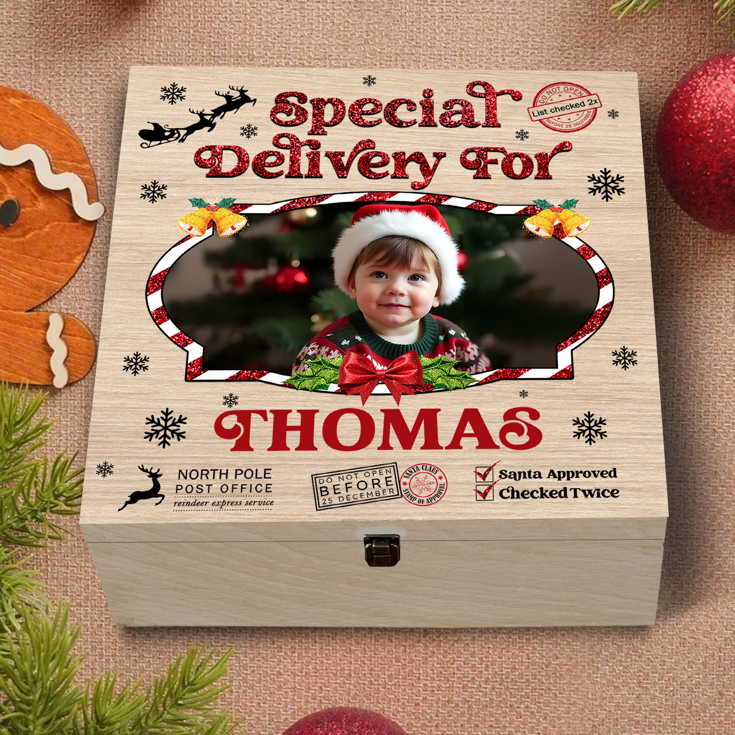 Custom Photo Special Delivery For - Personalized Christmas Eve Box, Traditional Gifts for Children