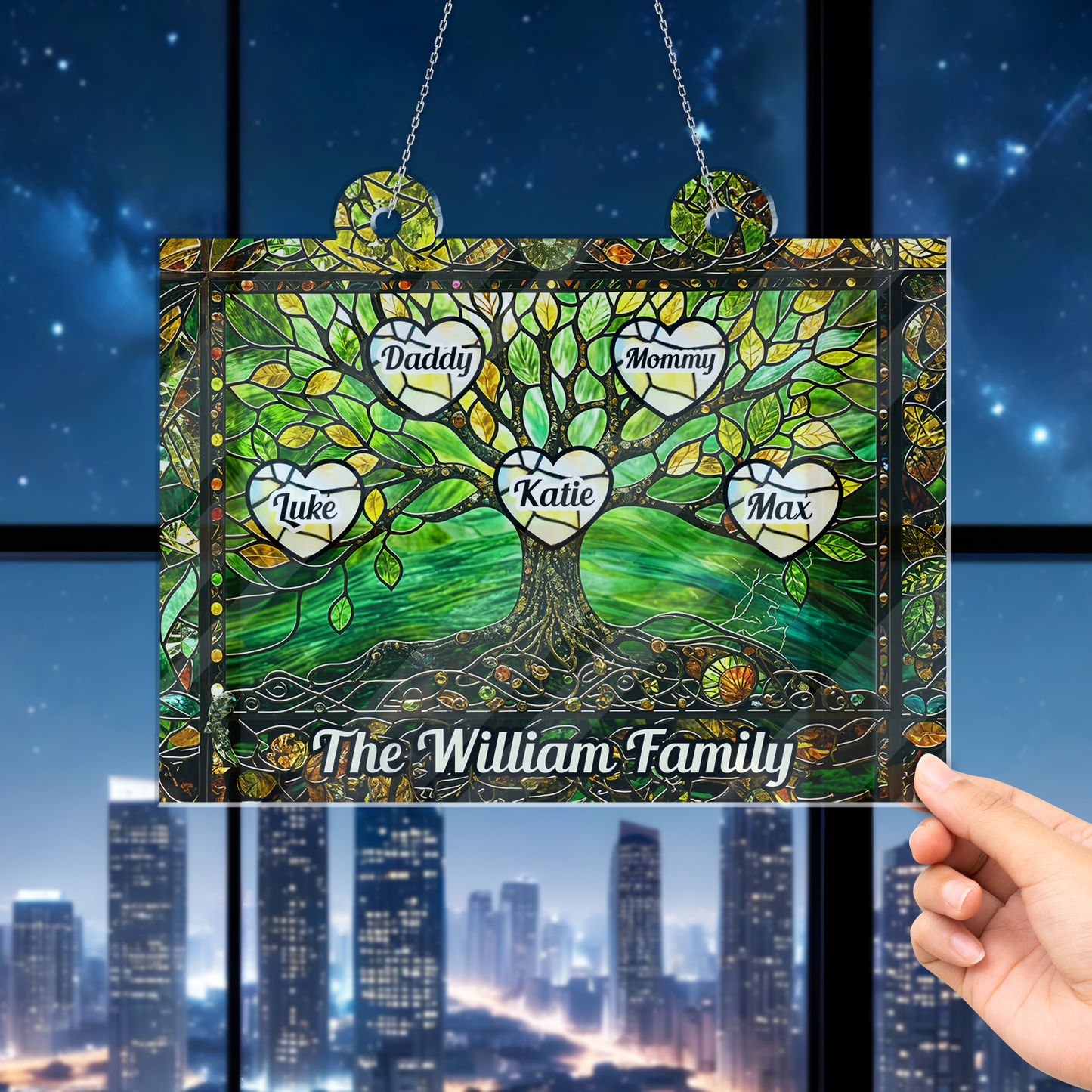 Life Tree Hanging Acrylic - Hanging Door Acrylic - Personalized Custom Shape Window Hanging Acrylic