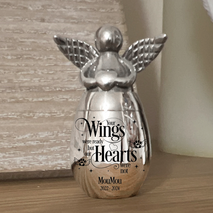 Mini Angel Keepsake Urn for Ashes - Your Wings Were Ready But My Heart Was Not - Memorial Gift