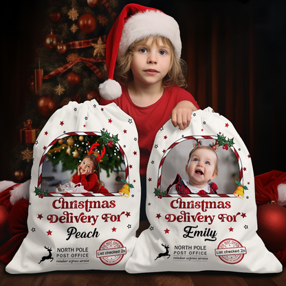 Glitter Special Delivery Christmas Sack - Personalized Santa Sack - Christmas Sack Gift