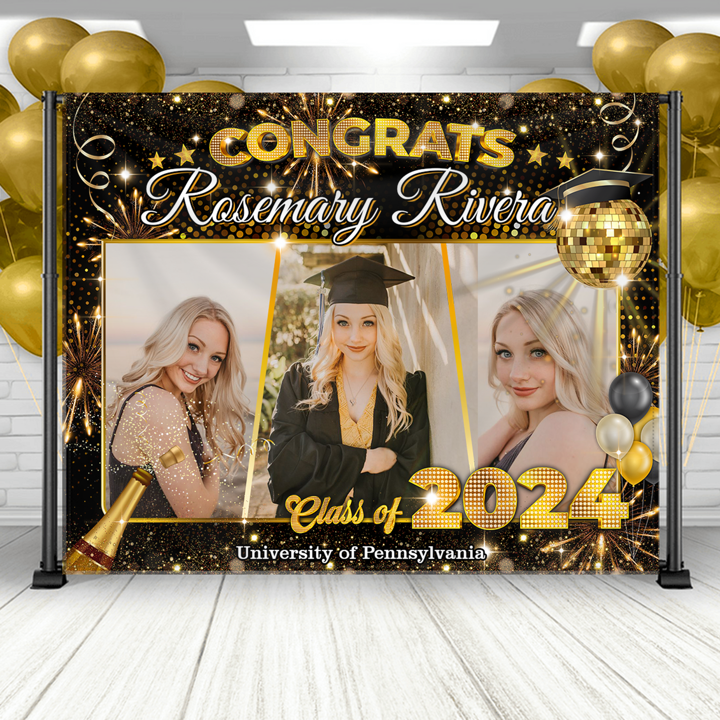 Graduation Backdrop - Class of 2024 Custom Graduation Party Backdrop - Personalized Party Decor