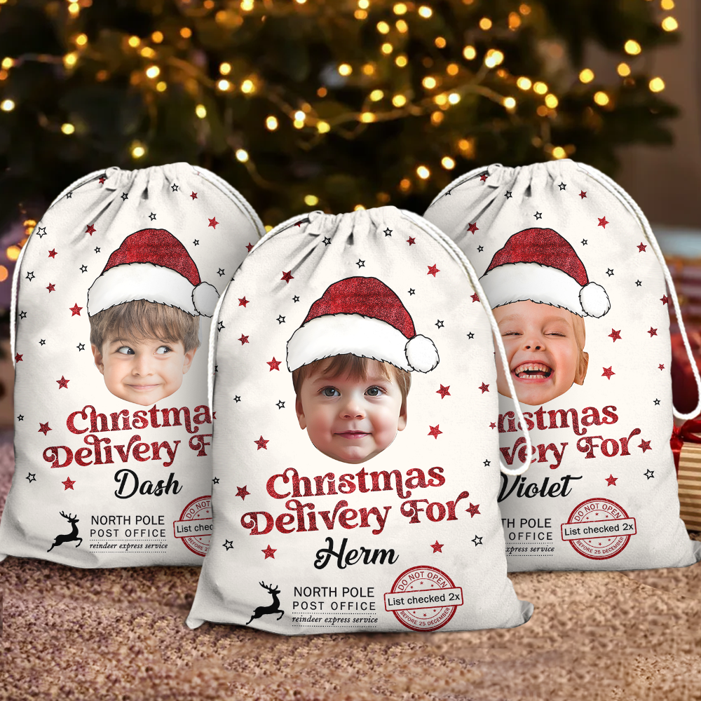 Glitter Special Delivery Christmas Sack - Personalized Santa Sack - Christmas Sack Gift