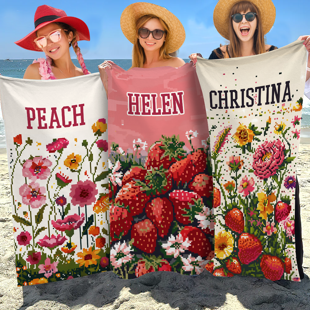 Embroidery Pattern New Trends Beach Towel - Custom Beach Towel With Name - Beach Summer Towel