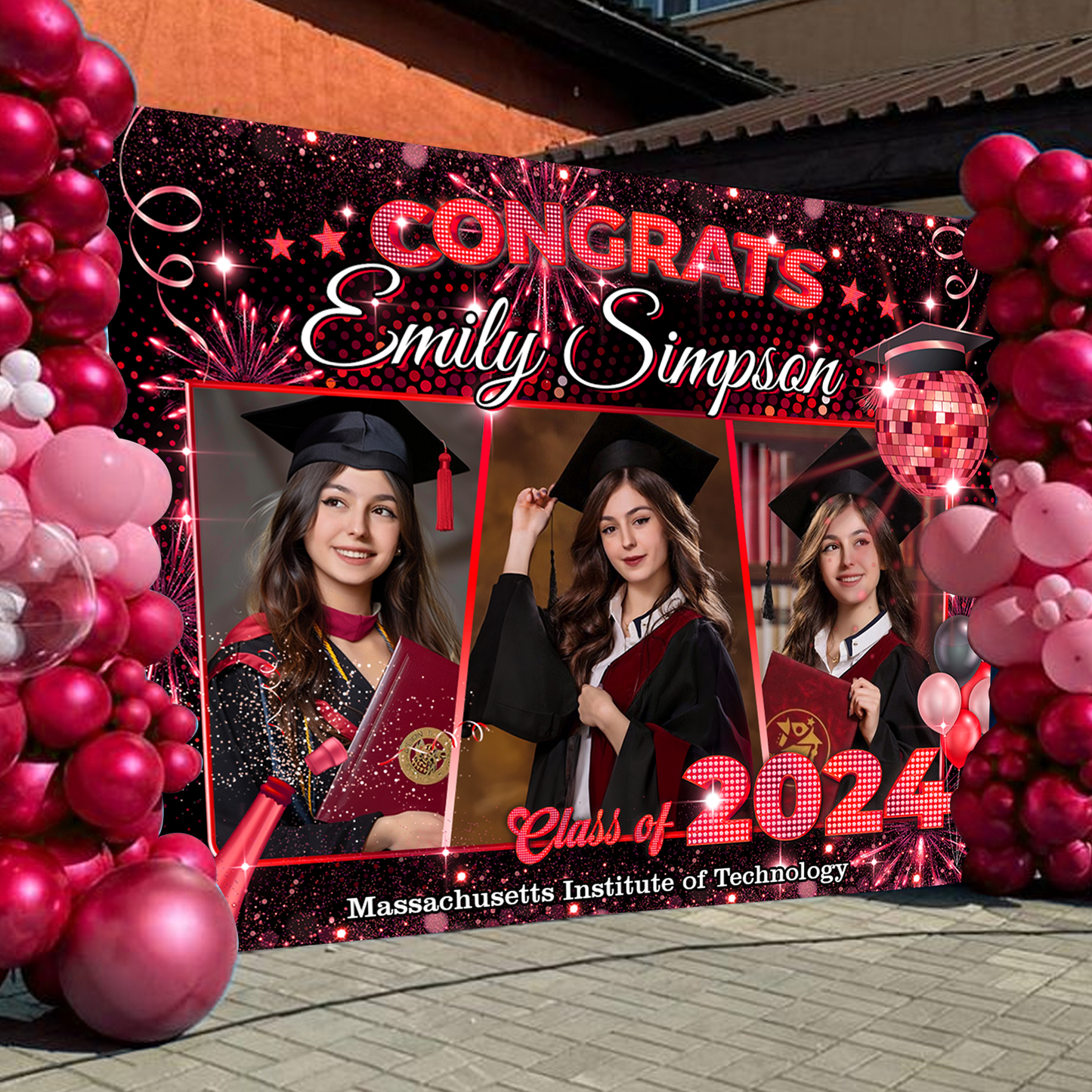 Graduation Backdrop - Class of 2024 Custom Graduation Party Backdrop - Personalized Party Decor